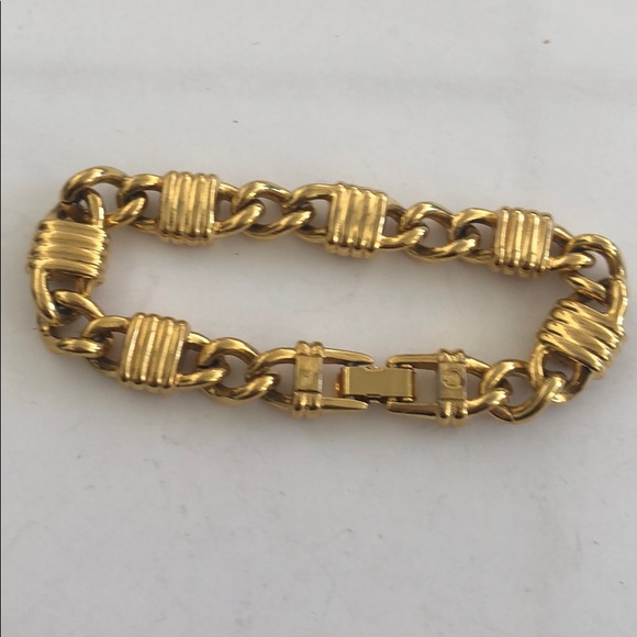 Swarovski Swan Signed Gold Tone Crystal Bracelet - Picture 3 of 6